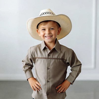 Boy wearing cowboy hat
