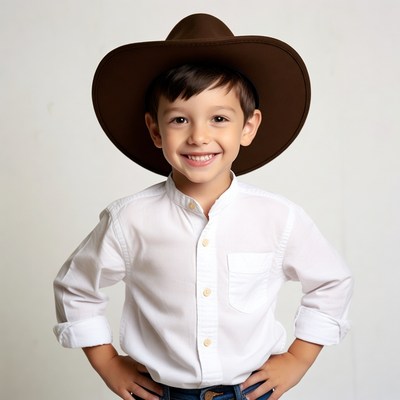 Boy wearing cowboy hat