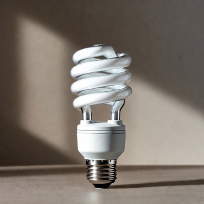 White spiral CFL light bulb