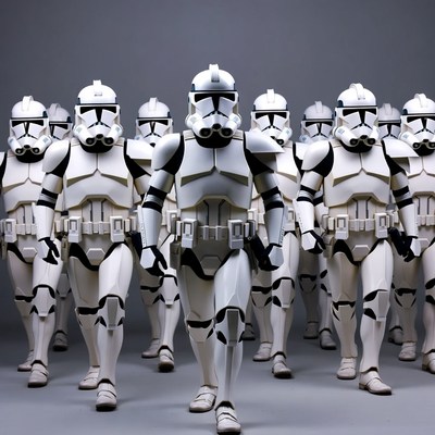 Stormtroopers Standing in Formation
