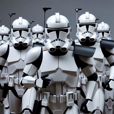 Clone Troopers Marching in Formation