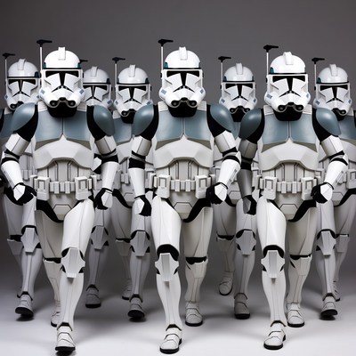 Clone Troopers Marching in Formation
