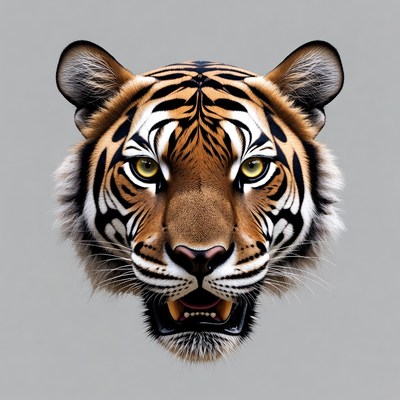 Roaring tiger close-up