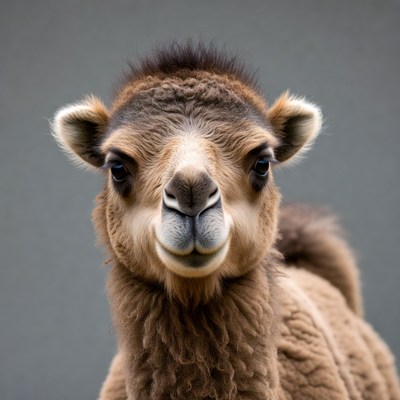Cute baby camel close-up
