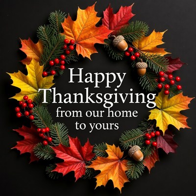 Happy Thanksgiving Autumn Wreath