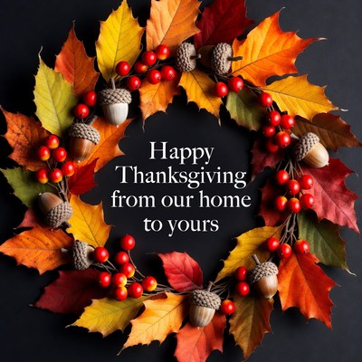 Happy Thanksgiving Wreath with Leaves