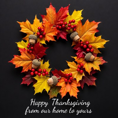 Happy Thanksgiving Autumn Wreath