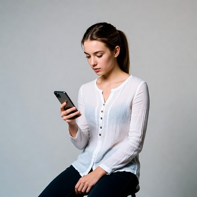 Young woman checking phone
