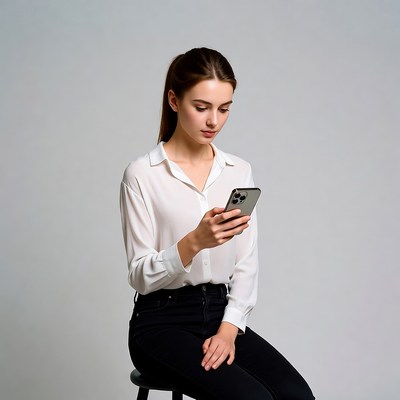 Young woman checking phone