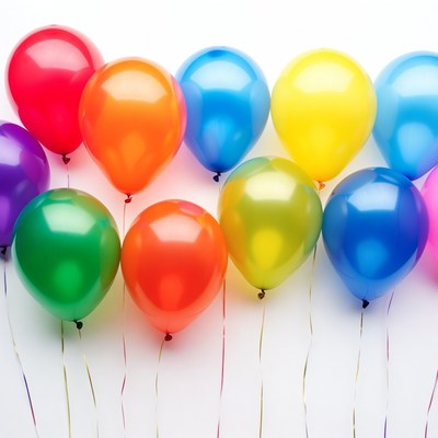 Colorful Balloons on White Background