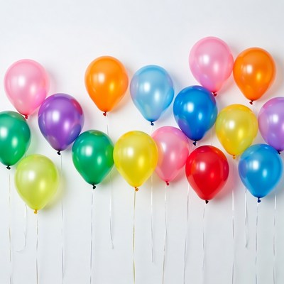 Colorful Balloons on White Background