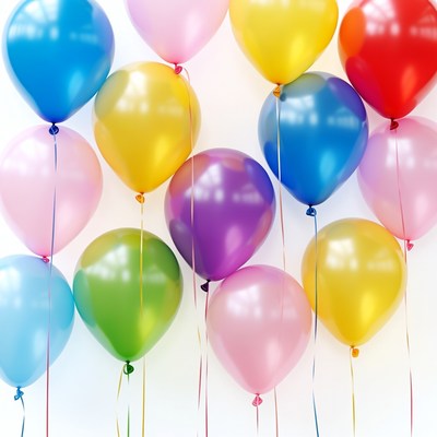 Colorful Balloons on White Background