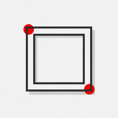Red Cornered Black Square Frame