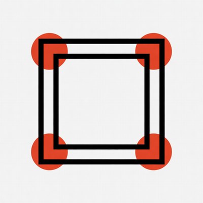 Concentric Squares with Red Corner Dots