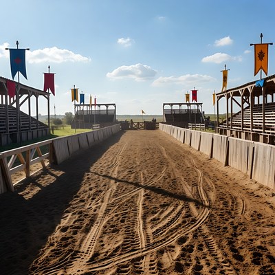Medieval Jousting Arena with Colorful Flags