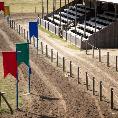 Medieval Jousting Arena with Colored Flags