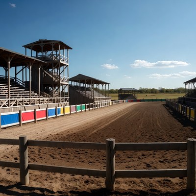 Wooden Horse Arena with Bleachers
