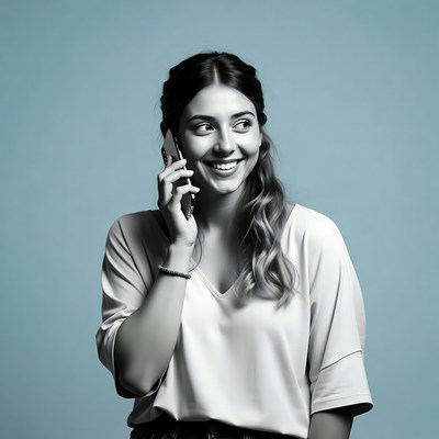 Woman talking on phone