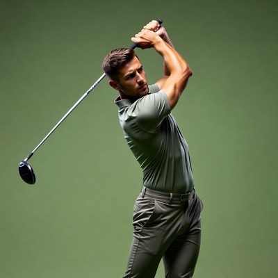 Man swinging golf club