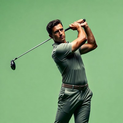 Man swinging golf club