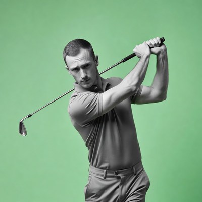 Man swinging golf club