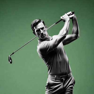 Man swinging golf club