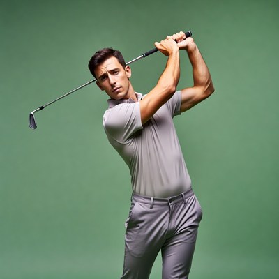 Man swinging golf club