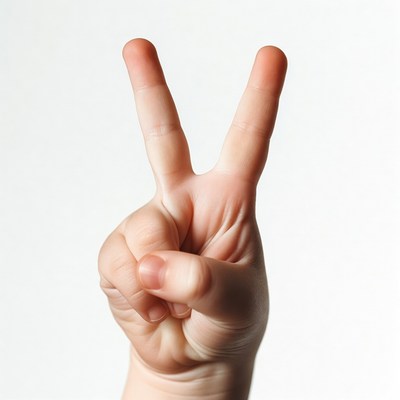 Hand making peace sign
