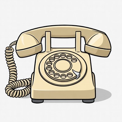 Vintage Rotary Phone Illustration