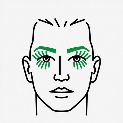 Woman with green eyelashes illustration