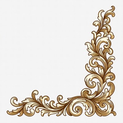 Golden Ornate Corner Border Illustration