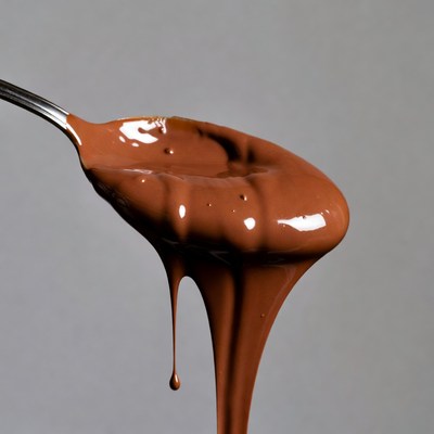 Spoon Dripping Melted Chocolate