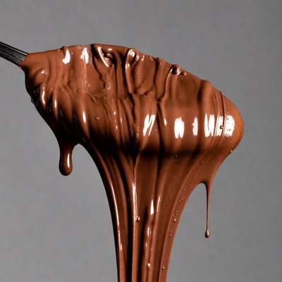 Spoon Dripping Melted Chocolate