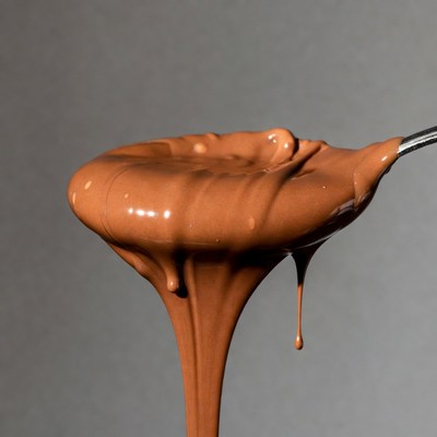 Spoon Dripping Melted Chocolate