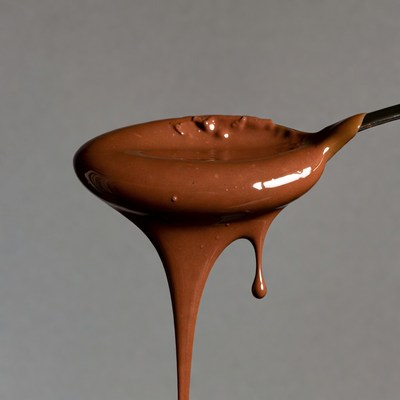 Spoon Dripping Melted Chocolate