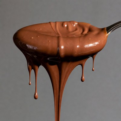 Spoon Dripping Melted Chocolate