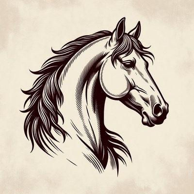 Horse head illustration
