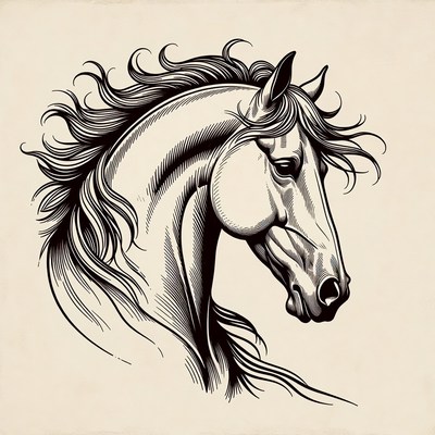 Horse head illustration