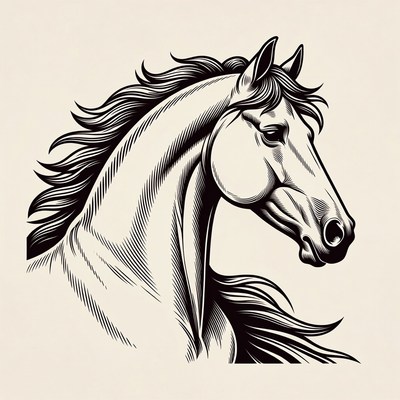 Horse head illustration