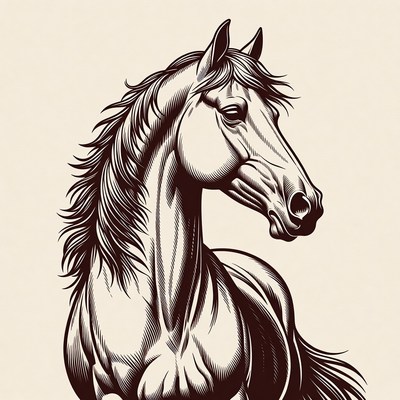 Horse head illustration
