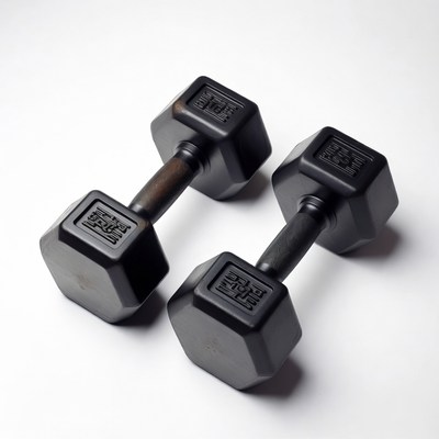 Pair of Black Hex Dumbbells