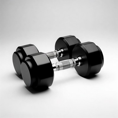 Black Hex Dumbbells Pair
