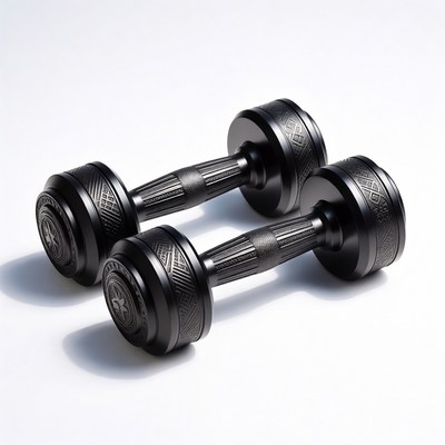 Black Dumbbells with Patterns