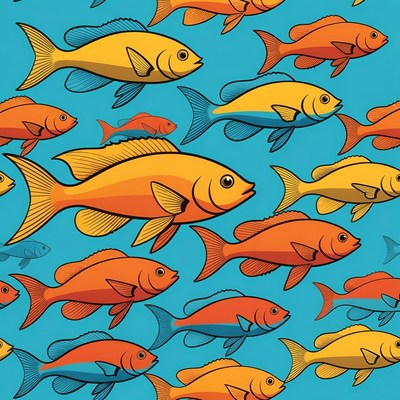 Colorful Tropical Fish Seamless Pattern