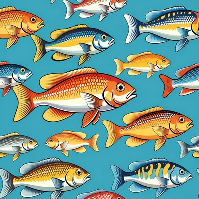 Colorful Tropical Fish Pattern