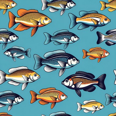 Colorful Cichlid Fish Pattern
