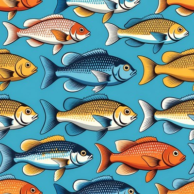 Colorful Fish Pattern Illustration