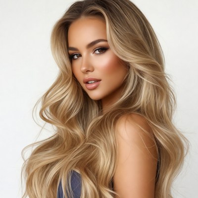 Beautiful woman with long blonde hair