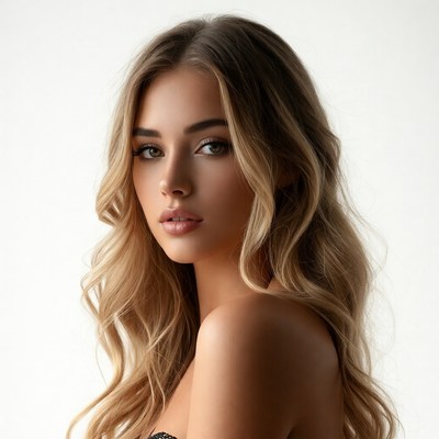 Beautiful woman with wavy blonde hair