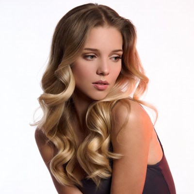 Beautiful woman with wavy blonde hair